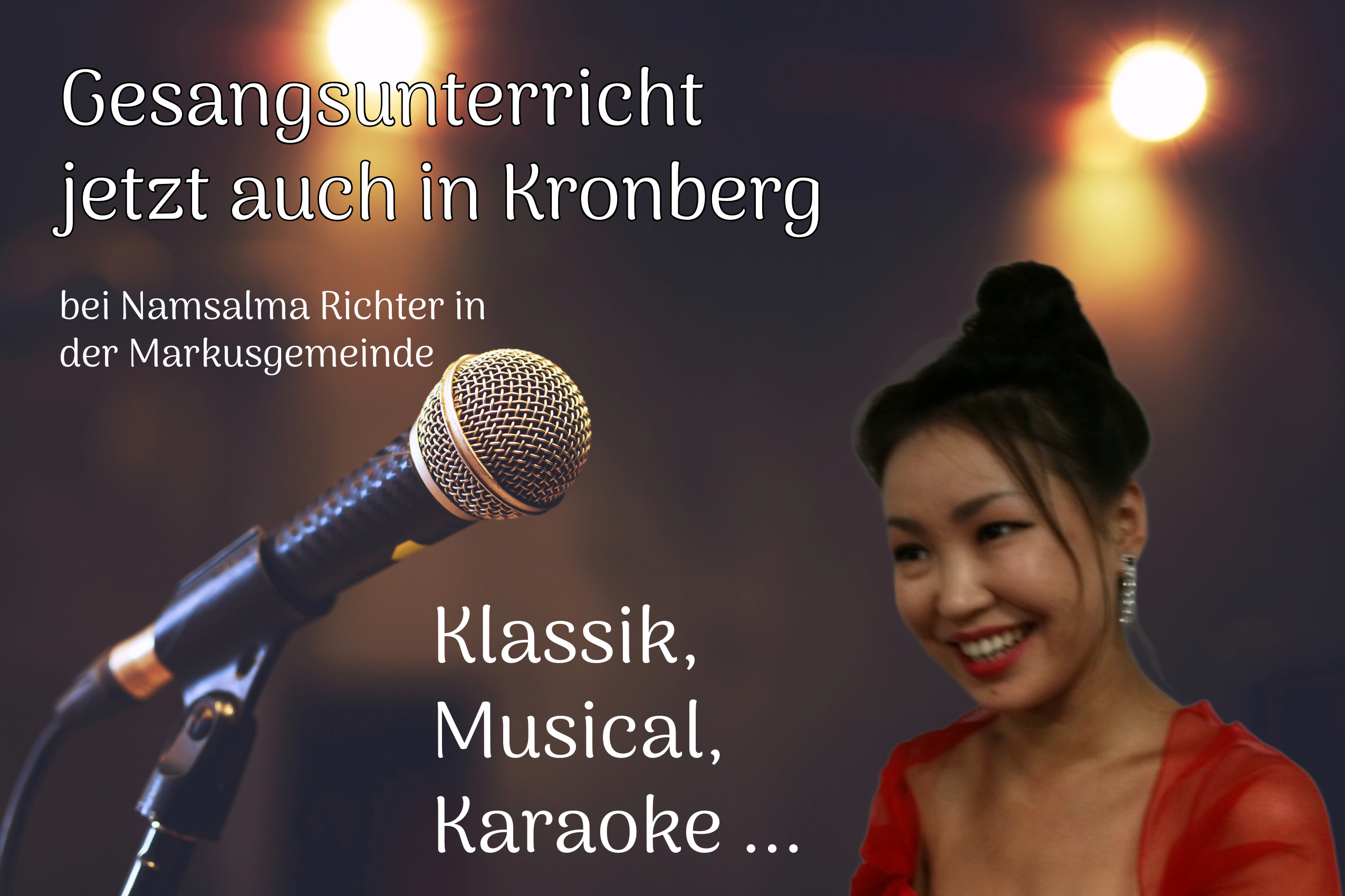 Portrait Namsalma Richter und Mikrophon